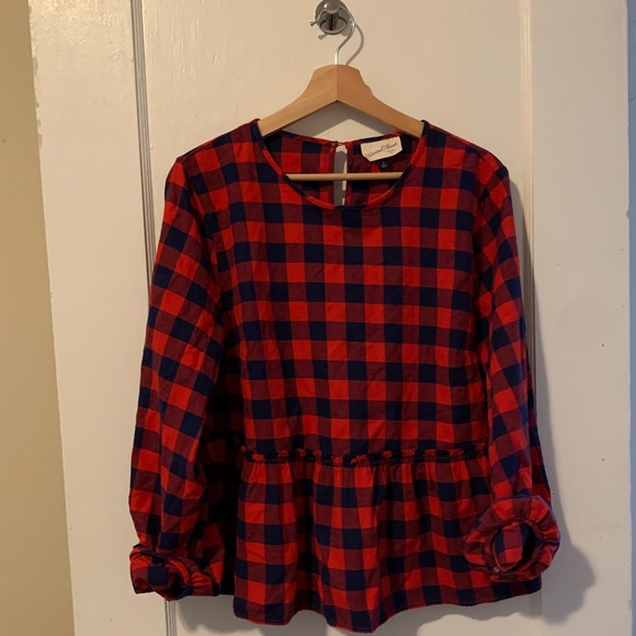 Universal Thread Tops - universal thread plaid poplin shirt - large